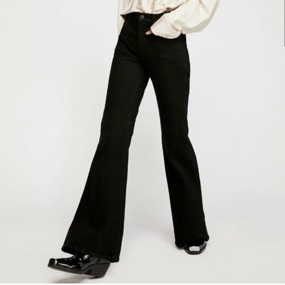 Citizens Of Humanity Denim - Citizens of Humanity Chloe Mid Rise Super Flare Black Jeans Denim High Rise